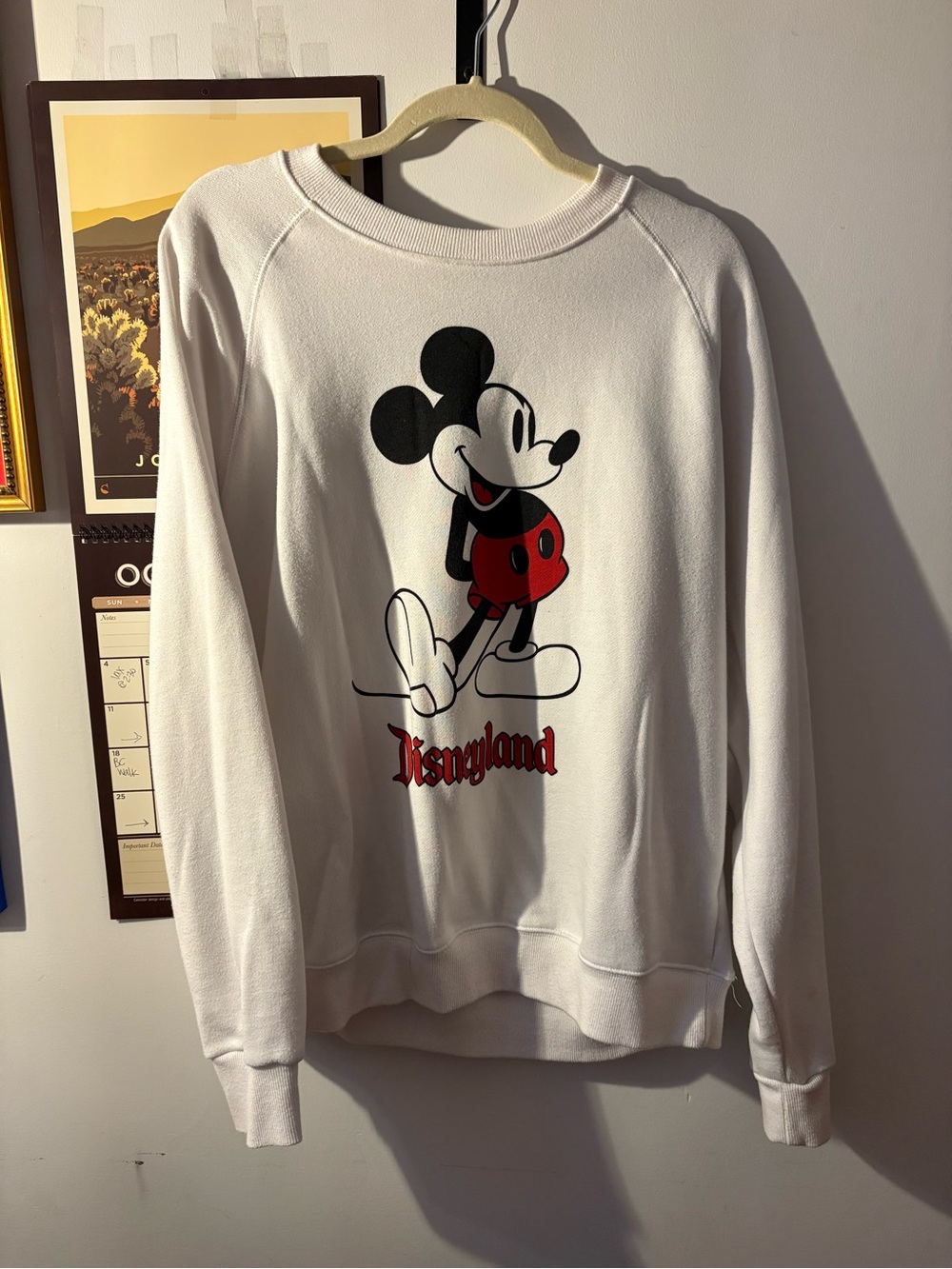 Disney White Mickey Mouse Disneyland Crewneck Sweatshirt